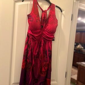 NWT halter dress.  Beautiful pink fuchsia color. Size Large  Snap brand